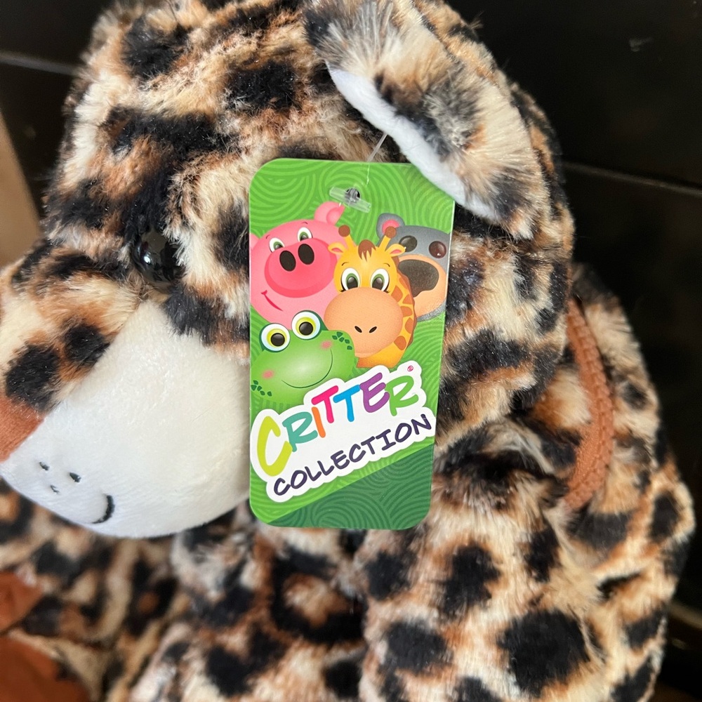 🐆 Plush Leopard Critter Backpack – Gently Used - Picture 2 of 5